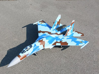 FlyFans SUKOI Su-27 twin 64mm Blue Brown  PNP RC Airplane