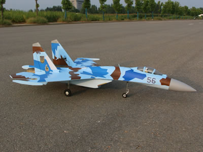 FlyFans SUKOI Su-27 twin 64mm Blue Brown  PNP RC Airplane