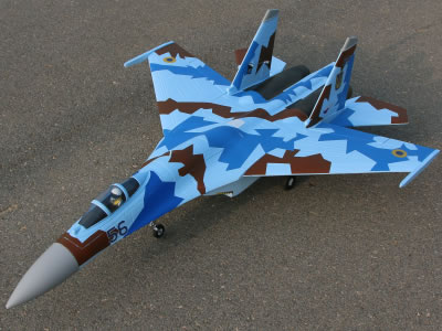 FlyFans SUKOI Su-27 twin 64mm Blue Brown  PNP RC Airplane